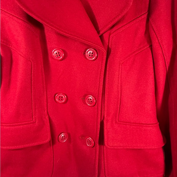 Guess Red Wool Blend Peacoat Jacket Size M - Picture 4 of 10